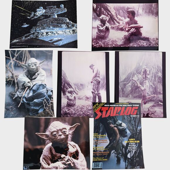 Lot of 6 Vintage Star Wars Photographs Empire Strikes Back 80s Retro Luke Yoda - Picture 1 of 8